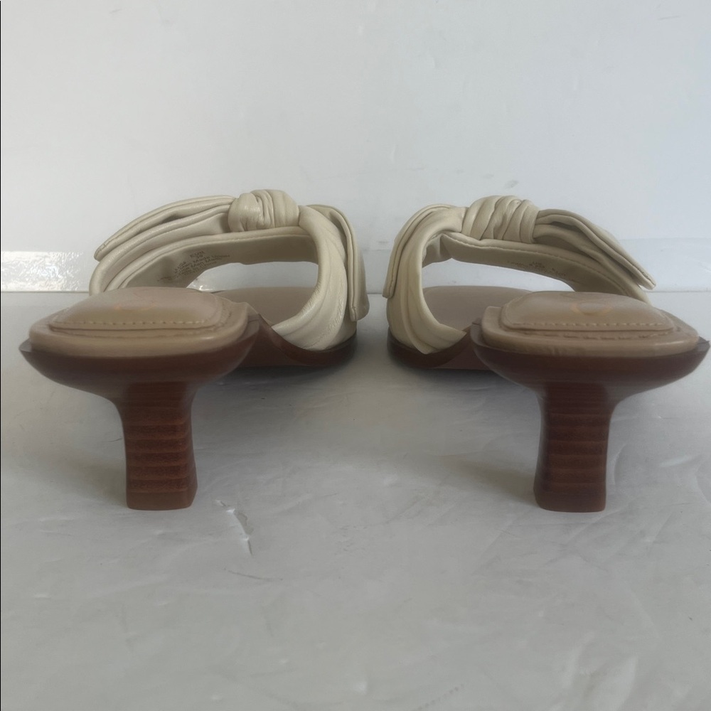SAM EDELMAN Women's Darcie Ivory LEATHER Bow Kitten Heels Sandals Size 8.5 NWT - Picture 8 of 11